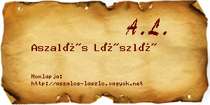 Aszalós László névjegykártya
