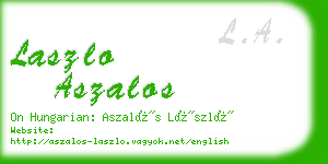 laszlo aszalos business card